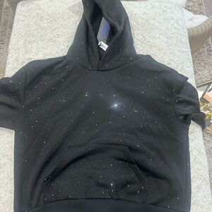 Black Rhinestone Hoodie LARGE